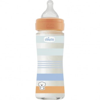 Бутылочка стеклянная CHICCO WB ORANGE BOY 240 мл медленый поток