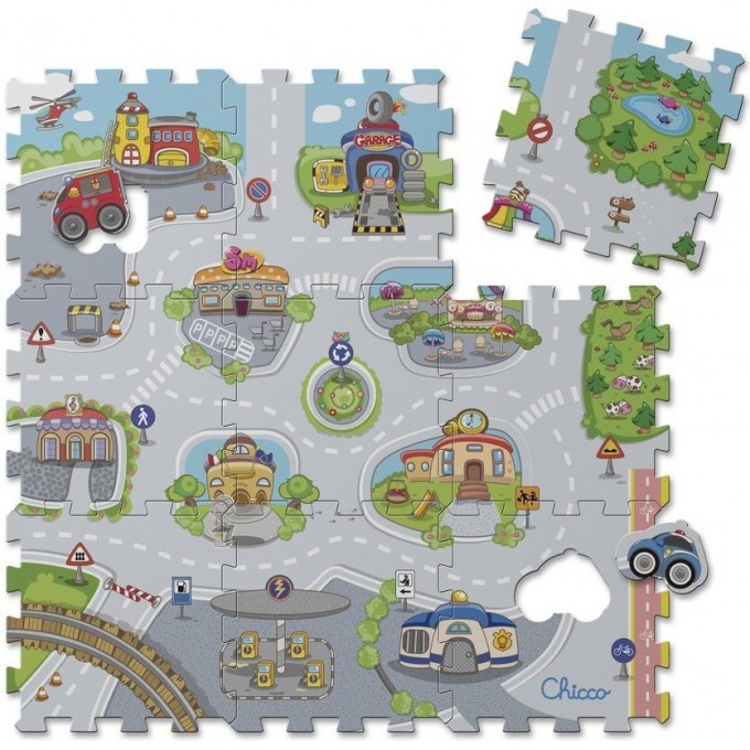 Игрушка CHICCO коврик-пазл "Город", Разноцветный 00007163000000
