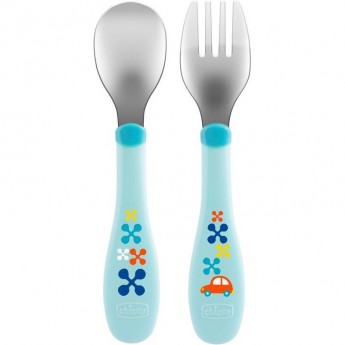 Набор посуды CHICCO METALCUTLERY Голубой