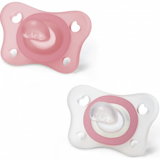 Пустышка силиконовая CHICCO PHYSIO SOFT MINI, 2мес+ 2 шт розовый 00073231110000