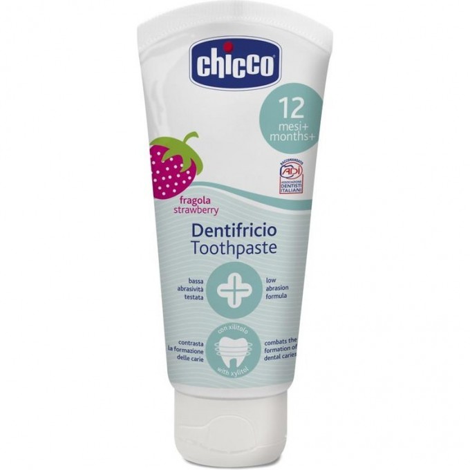 Зубная паста со вкусом клубники CHICCO, Белый 00002321100000